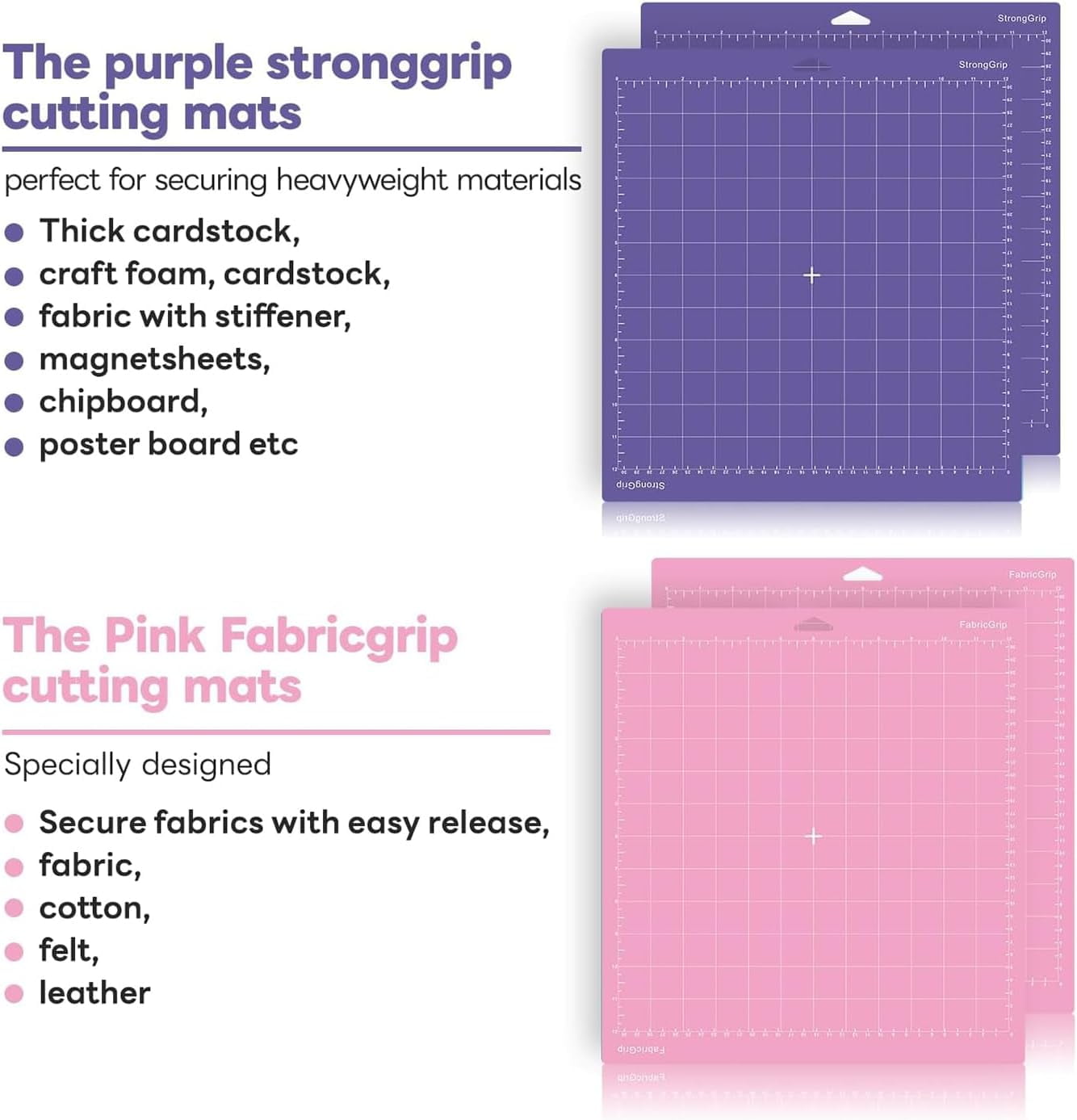 Cutting Mat for Cricut,12x12 inch 10 Pcs Variety Cutting Mats (LightGrip,StandardGrip,StrongGrip,FabricGrip) Replacement Accessories for Cricut Maker 3/Maker/Explore 3/Air 2/Air/One