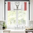 thumbnail image 5 of Christmas Reindeer Head Valances for Windows Red Striped Farm Animal Winter Rod Pocket Curtain Valance Window Treatment Short Curtains for Kitchen Living Room, 54"x18", 5 of 5