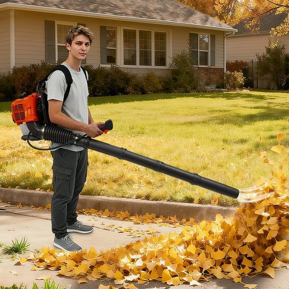 ToppiJoy 2-Stroke 42.7CC Gas Backpack Leaf Blower, Blower Sweeper for Lawn Care, Heavy Duty Snow Blower for Garden, Yard Cleaning and Commercial