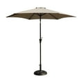 thumbnail image 2 of Duosong 8.8 Ft Outdoor Aluminum Patio Umbrella, Gray Round Market Umbrella, Push Button Tilt And Crank Lift, 2 of 10