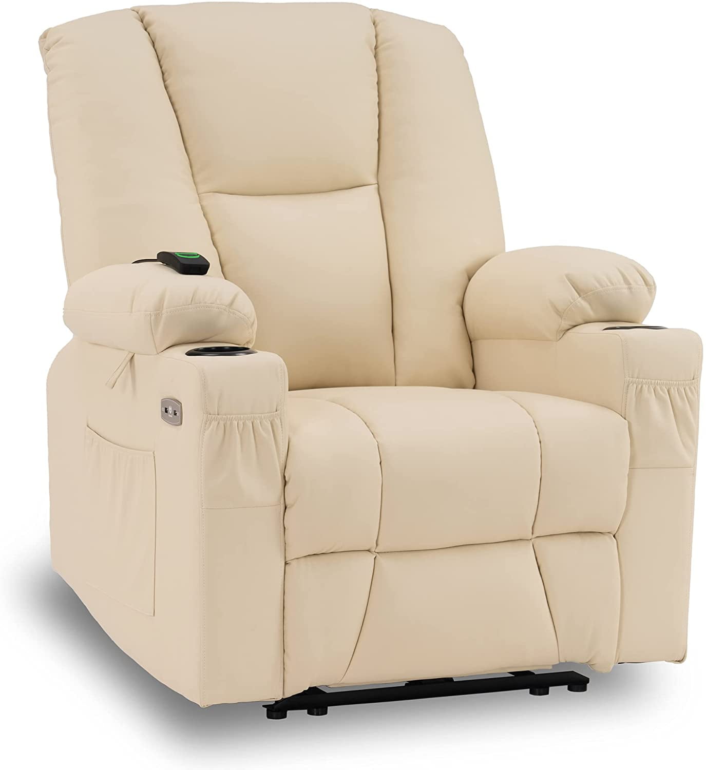 Mcombo Electric Power Recliner Chair With Massage And Heat Extended Footrest Usb Ports 2 Side