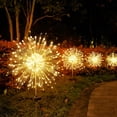 thumbnail image 6 of Outdoor Solar Lights Firework, 2 Pack 120 LEDs Waterproof Solar Lights for Outside Garden Yard Pathway Fence - Warm White, 6 of 9