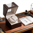 thumbnail image 5 of Riousery Single Watch Winder Holder Display Storage Automatic Mechanical Watch Box PU Leather Premium Organizer for Timepieces, Brown (AU Plug 110-240V) - 6.3 inches / 16 cm Dimensions, 5 of 9