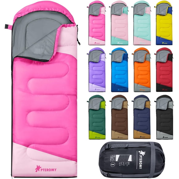 Saco de dormir PTEROMY para invierno, ligero y resistente al agua