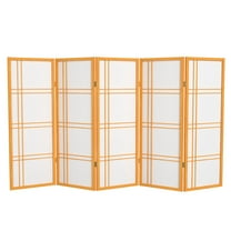 Red Lantern 4 ft. Short Double Cross Shoji Screen - Honey - 5 Panels