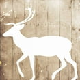 thumbnail image 2 of Grey, Jace 20x20 White Modern Wood Framed Museum Art Print Titled - White On Wood Deer Mate, 2 of 4
