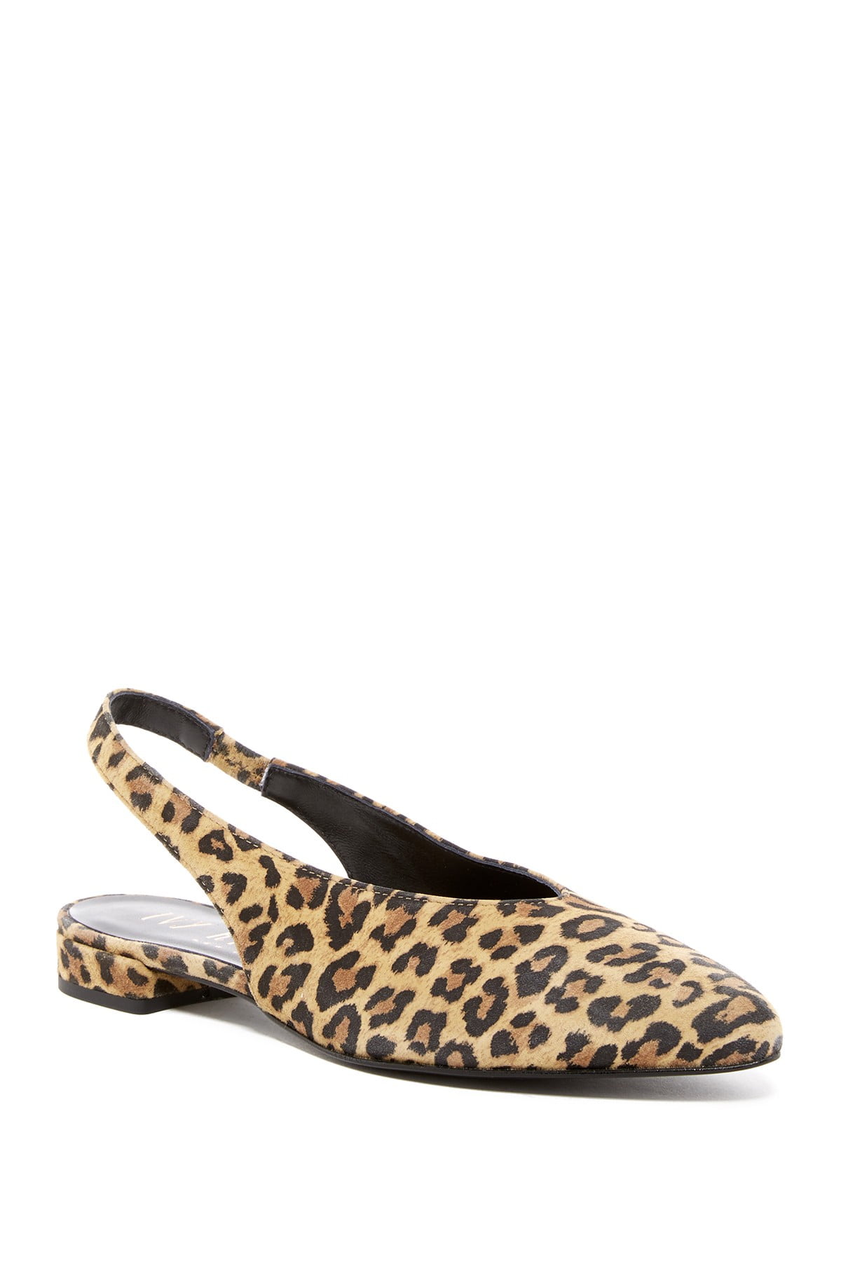 leopard print pointed flat shoes
