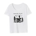 thumbnail image 4 of Camiseta de manga corta para mujer, camiseta clásica de moda con cuello redondo para deportes de viaje SG, 4 of 7