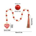 thumbnail image 3 of Valentine's Day Wooden Bead Tassel - Ki-d-Safe Shatterproof Rope Hanging Ornament, Rustic Home Holiday Decor, 3 of 9