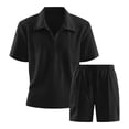 thumbnail image 6 of Byworldtasic Men's 2-Piece Activewear Set Zip-Up Polo and Drawstring Pants with Slant Pockets Set, 6 of 6