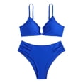 thumbnail image 4 of HUAXUN Womens Bikini Swimsuits V Neck Cross Twist Front Swimsuit Bikini Adjustable Spaghetti Straps Bathing Suit 2 Piece Swimsuit for Women, 4 of 8