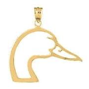Yellow Gold-plated 925 Sterling Silver Duck Head Pendant - 32 mm (Approx. 2.21 grams)