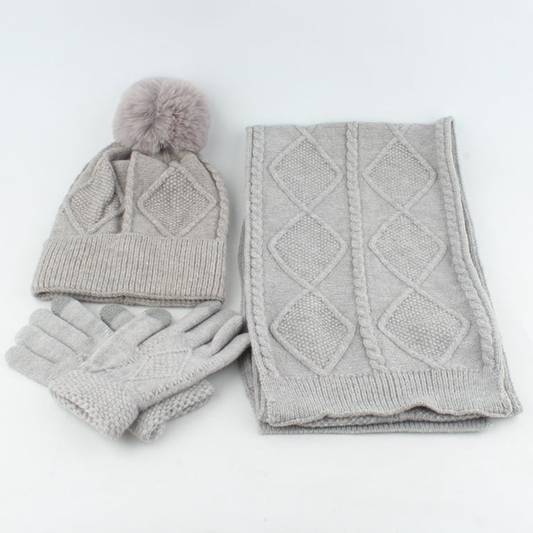 Splozh Women Beanie Hat Long Classic Scarf Warmer Gloves Set  display picture 3