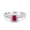 Ruby CZ, variant on Halo Round Engagement Ring Ruby CZ 925 Sterling Silver Size 11