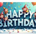 thumbnail image 4 of LUUFILx Happy Birthday Ocean Theme Banner Backdrop Underwater Party Supplies Decorations Photography Props Vibrant Balloons Colorful Design Celebration, 4 of 8