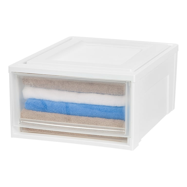 IRIS 3-Pack Clear Stackable Plastic Storage Drawer 9.25-in H x 15.75-in W x  19.75-in D in the Storage Drawers department at