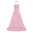 thumbnail image 5 of Enjoytime Women's Boho Long Maxi Party Dress Summer Wedding Guest Off The Shoulder V Neck Loose Flowy Dresses Pleated Elegant Dresses, 5 of 6