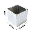 thumbnail image 3 of Efavormart 2 Pack | 5" Silver Brush Textured Ceramic Square Flower Plant Box, Cube Shaped Planter Pots, 3 of 5