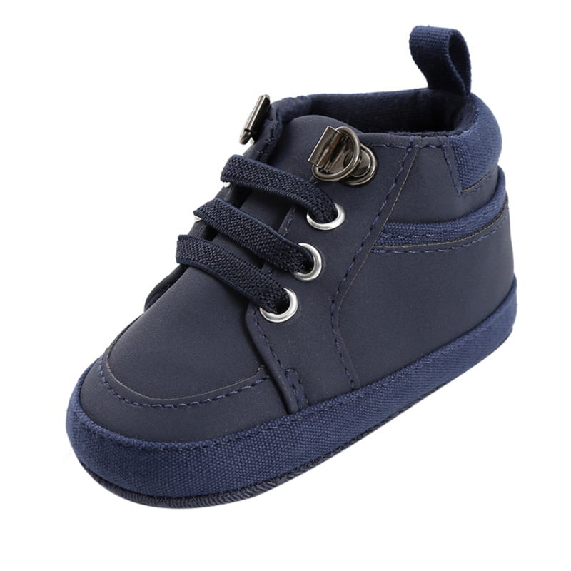 Cute Black Infant Boy Sneakers Shoes Booties Boots Walking Shoes Soft Sole Crib 
