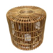 D-Art Collection Rattan Cylinder Table Handmade Accent Table