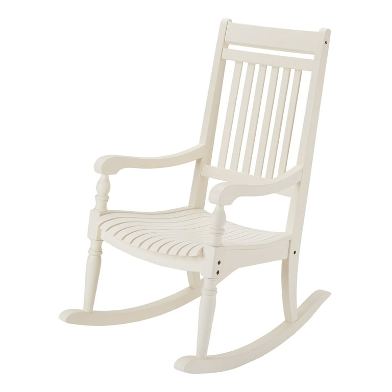 Better Homes Gardens Ridgely Slat Back Mahogany Rocking Chair White Walmart