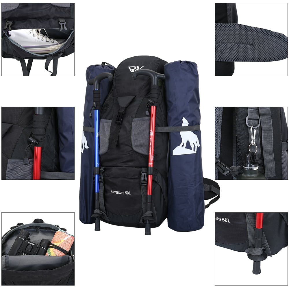 RuRu monkey 50 Liter Hiking Backpack Daypack for Outdoor Camping Traveling,Black（並行輸入品） RuRu Monkey 50L Adventure Hiking Backpack for Adults, Waterproof