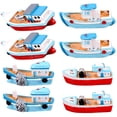 thumbnail image 1 of KAKOWELY 8pcs Resin Mini Boat Models Miniature Mediterranean Style Fish Boats Crafts,2.09"X0.91"X0.79", 1 of 5