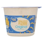 Great Value Original Macaroni & Cheese Microwavable Cup, 2.05 oz