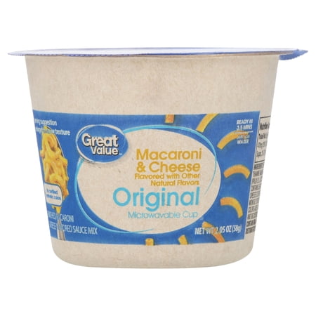 Great Value Original Macaroni & Cheese Microwavable Cup, 2.05 oz