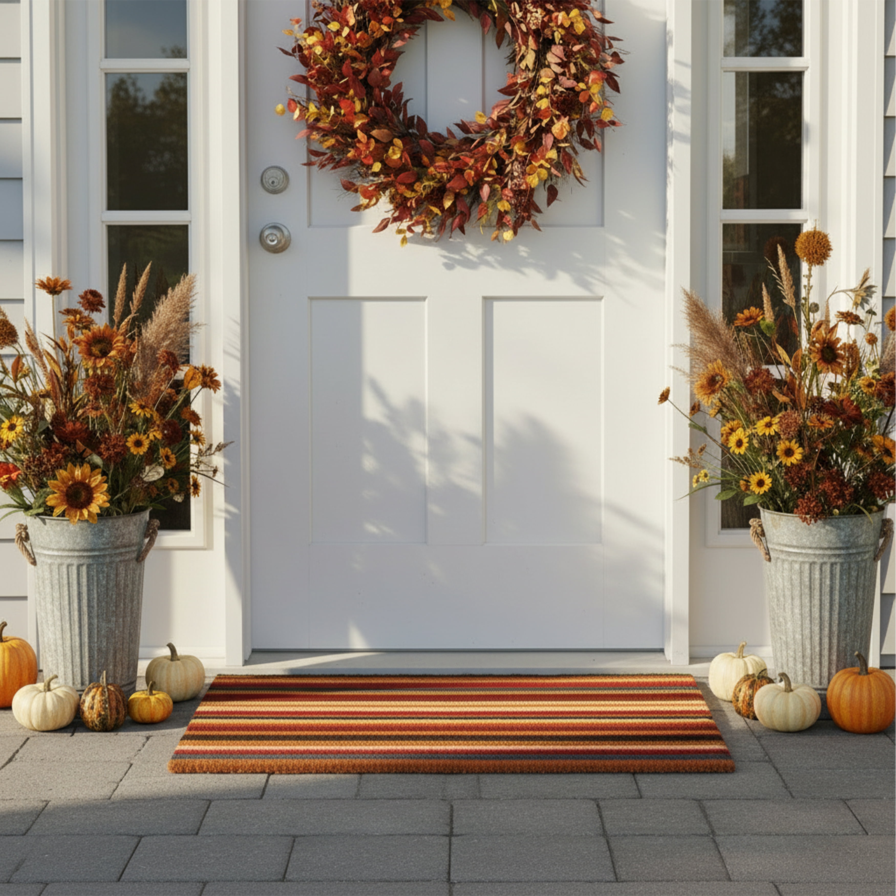 Calloway Mills 103081729 17 x 29 in. Palisades Stripe Rectangular Doormat, Multi Color