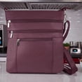 thumbnail image 2 of Silver Fever Messenger Italian Leather Shoulder Cross Body Bag Ipad Compatible Unisex, 2 of 6