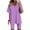 Purple, variant on Patlollav Women Sets Fashion V-Neck Solid Color Blouse Short Sleeve Tops Shorts Casual Suit