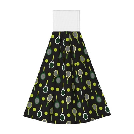 

Sikiie Tennis Rackets Hand Towel with Loop Hanging Towel Absorbent Tie Towels for Kitchen Tea Bar Bathroom Decor