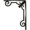 thumbnail image 4 of Ekena Millwork 1 1/2"W x 5 1/2"D x 8"H Fleur De Lis Wrought Iron Bracket, (Single center brace), Antiqued Pewter, 4 of 8