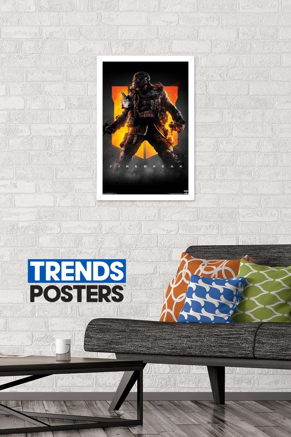 Call of Duty: Black Ops 4 - Firebreak Key Art Wall Poster, 14.725" x 22.375", Framed