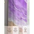 thumbnail image 5 of Purple Coastal Beach Sheer Curtains 72 Inch Length 2 Panels Set, Summer Nautical Ocean Beige Seaside Voile Window Treatment Rod Pocket Curtains Sheers Drapes for Bedroom/Living Room/Kitchen 52"x72"x2, 5 of 7