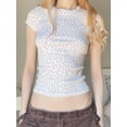 thumbnail image 6 of Michellecmm Women Crop Summer T-Shirts Casual Floral Print Basic Short Sleeve Tops for Streetwear Aesthetic Grunge Clothes, 6 of 9
