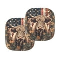 thumbnail image 3 of KUIFORTI Highland Cow Car Sun Shade Windshied Foldable Sun Visor for Car Windshield, 2 Pcs Universal American Flag Camo Windshield Cover Sun Shade for SUV Trucks Sedan, 3 of 5