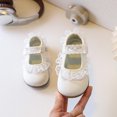 thumbnail image 2 of Viluyesy Girls' Spring Summer Flat Shoes - Soft Sole Lace-Up Princess Dress Shoes For Big Kids Beige Size 11, 2 of 6