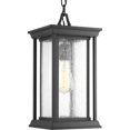 thumbnail image 3 of Progress Lighting Endicott 1-Light Outdoor Hanging Lantern, Textured Black, Linen Glass Shade, 3 of 5