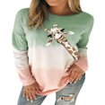 thumbnail image 1 of Chemise à Fleurs à Manches Longues pour Femmes Pullover Dégradé Chemisier, 1 of 2