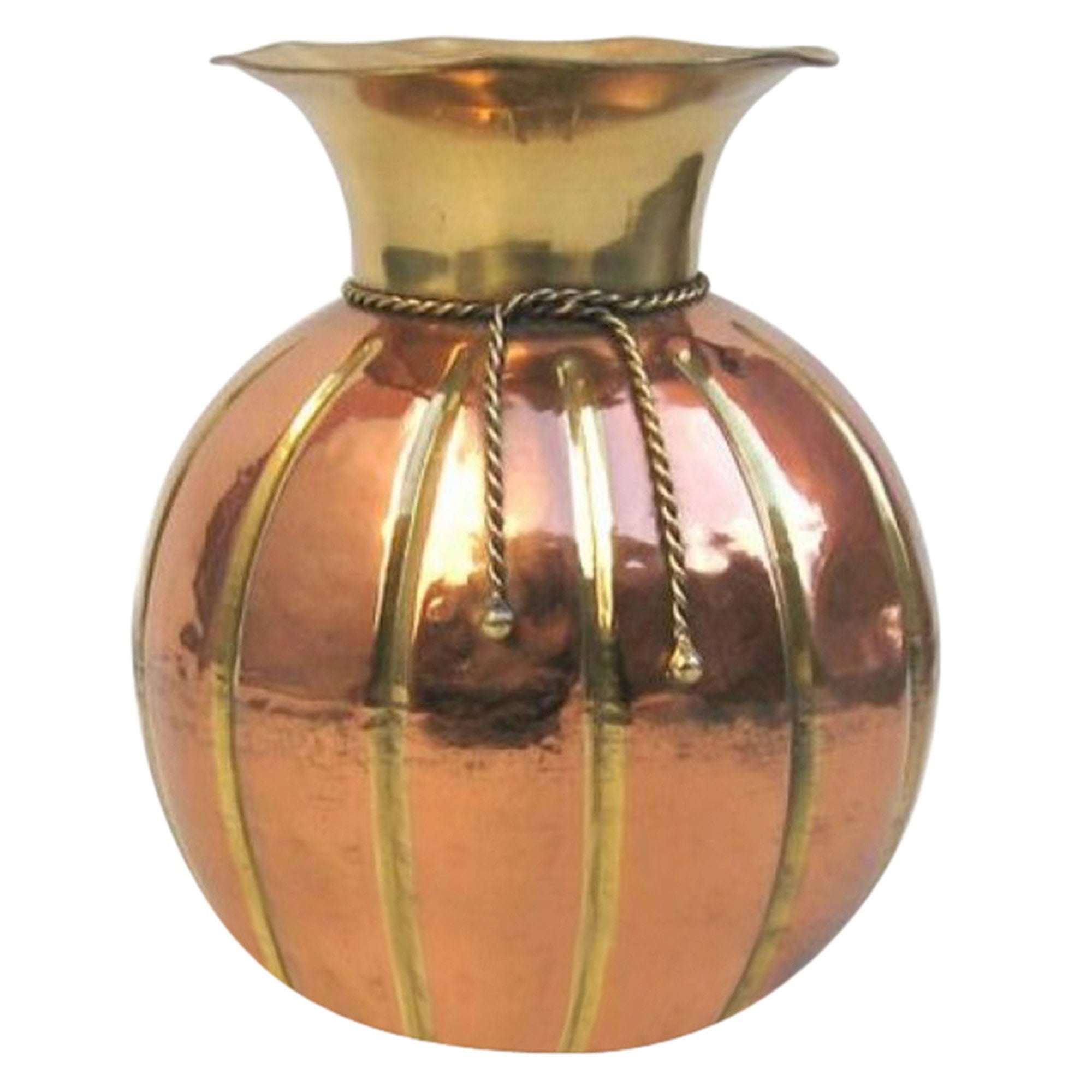 Brass Rope Vase Copper Finish