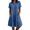 Blue, variant on Tqcoqu Cotton Linen Dresses for Women,2026 Summer Plus Size Short Sleeve V Neck Button Down Shirts Dress,Casual Beach Vacation Midi Dresses,Army Green Women's S-XXXL