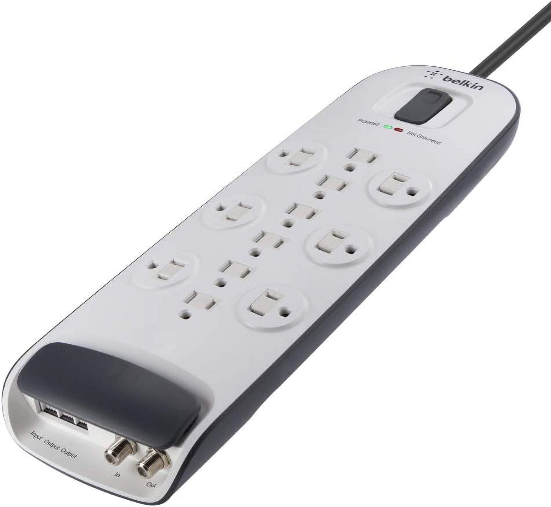 Belkin 12-Outlet Advanced Power Strip Surge Protector, 8ft Cord, Telephone And Coaxial Protection, 3996 Joules