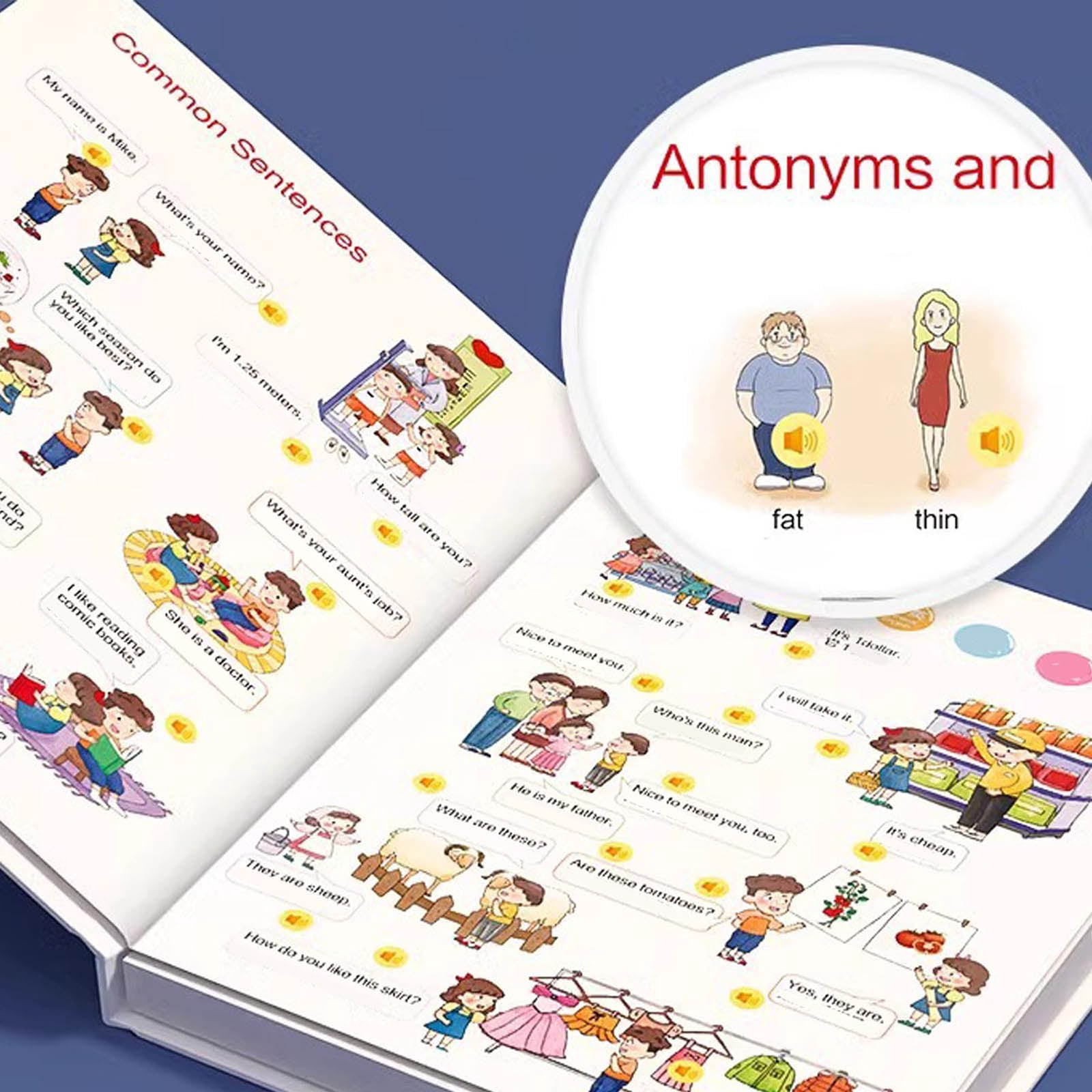 English Words Talking Book for Kids - Interactive Speech Activity Book Talking Books for Children 2-6 Years Old, Boys, Girls, Preschoolers, Kindergarten Learning and Fun