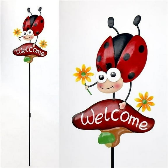 MDR Trading Inc. AI-GG9602_Q01 Lady Bug On A Welcome Sign Stake