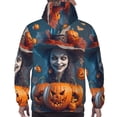 thumbnail image 7 of Goofa Modern Style Pumpkin Witch for Men's Hooded Sweatshirt - Lightweight Pullover Hoodie with Kangaroo Pocket, Perfect for Everyday Wear-Large, 7 of 7