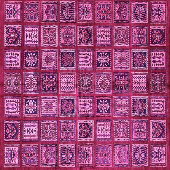 Ahgly Company Indoor Square Southwestern Pink Country Area Rugs, 5' Square