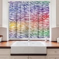 thumbnail image 2 of Zebra Print Kitchen Curtains, Abstract Zebra Skin Pattern Geometric Horizontal Stripes Illustration, Two Panels Drapes with Rod Pocket Room Decor, 55" X 45", Purple Red Yellow, by Ambesonne, 2 of 3