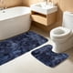 thumbnail image 2 of Juego de alfombrillas de baño de felpa para inodoro y ducha, suaves, absorbentes de agua, antideslizantes, de terciopelo polar, lavables a máquina, de secado rápido, decoración para el suelo del baño, 2 of 6